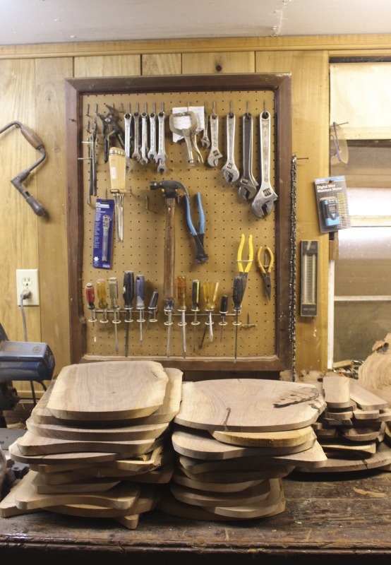 ["Charles Steven Adams is a hand-hewn bowl carver living in Martinsburg, WV. Originally from Nitro, WV, Steve worked as a social worker and took up bowl carving in retirement. He also makes wood furniture and hand-hewn carved sinks. His wife Jan works with him at local craft shows. Adams also teaches bowl carving workshops at his woodshop. http://www.charlesstevenadams.com/index.php."]%