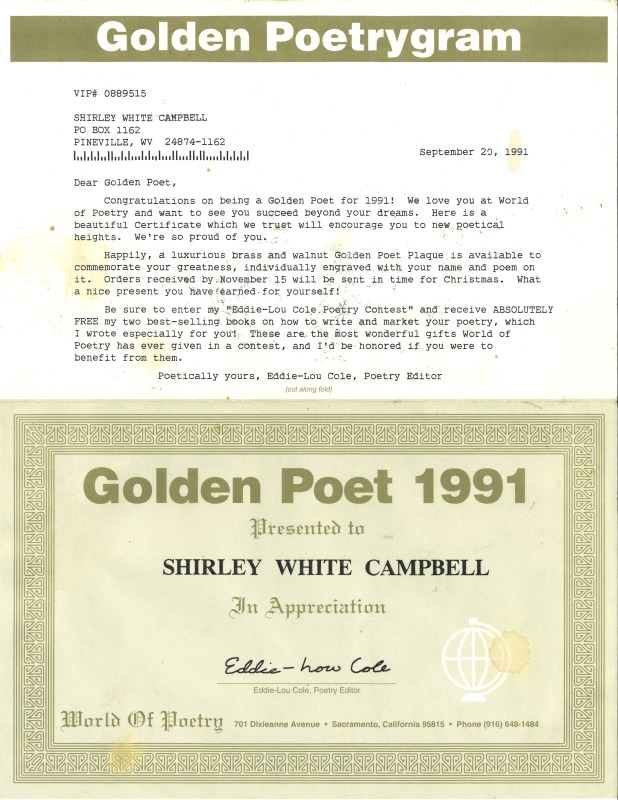 ["Shirley A. Campbell (March 17,1949-January 10, 2021), a native of Pinch, West Virginia and a resident of Charleston, West Virginia, was a lifelong songwriter and poet. Two of her songs were recorded by Grandpa Jones and Ernest Tubb, respectively. Campbell married into the Reed-Campbell family of the bluegrass musician Ola Belle Reed, who was her mentor. Read Campbells obituary:Shirley A. Campbell, 71, of Charleston, WV, passed away suddenly at home, Sunday, January 10, 2021.Born March 17, 1949, in Pinch, WV, she was the daughter of the late Ruby Francis Jarrett and Jack White.She is survived by her two children, daughter Carlie Campbell of Charleston and son Jeremy Campbell of Elkton, MD; and pets.In addition to her parents, she was preceded in death by her beloved dachshunds, Buckwheat and Alfalfa.Shirley studied at Oklahoma University and Marshall University. She was a nurse for 20 years, a dog groomer for 15 years, and a small business owner for approximately 10 years. She was a woman of endless talents, for many of which she received recognition. She was deeply devoted to animal welfare; throughout her life caring for ANY and ALL that she found in need.There will be a symphony of animal calls greeting her at the gates of heaven; and it will be glorious!As per her request, there will be no services. She asks that, in lieu of flowers, please donate to an animal charity in her honor.You may send condolences to the family at: www.barlowbonsall.com.Barlow Bonsall Funeral Home, Charleston, WV, has been entrusted with the arrangements."]%