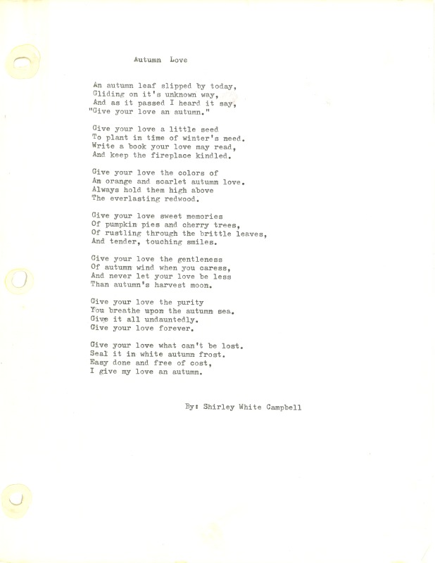 ["Shirley A. Campbell (March 17,1949-January 10, 2021), a native of Pinch, West Virginia and a resident of Charleston, West Virginia, was a lifelong songwriter and poet. Two of her songs were recorded by Grandpa Jones and Ernest Tubb, respectively. Campbell married into the Reed-Campbell family of the bluegrass musician Ola Belle Reed, who was her mentor. Read Campbells obituary:Shirley A. Campbell, 71, of Charleston, WV, passed away suddenly at home, Sunday, January 10, 2021.Born March 17, 1949, in Pinch, WV, she was the daughter of the late Ruby Francis Jarrett and Jack White.She is survived by her two children, daughter Carlie Campbell of Charleston and son Jeremy Campbell of Elkton, MD; and pets.In addition to her parents, she was preceded in death by her beloved dachshunds, Buckwheat and Alfalfa.Shirley studied at Oklahoma University and Marshall University. She was a nurse for 20 years, a dog groomer for 15 years, and a small business owner for approximately 10 years. She was a woman of endless talents, for many of which she received recognition. She was deeply devoted to animal welfare; throughout her life caring for ANY and ALL that she found in need.There will be a symphony of animal calls greeting her at the gates of heaven; and it will be glorious!As per her request, there will be no services. She asks that, in lieu of flowers, please donate to an animal charity in her honor.You may send condolences to the family at: www.barlowbonsall.com.Barlow Bonsall Funeral Home, Charleston, WV, has been entrusted with the arrangements."]%