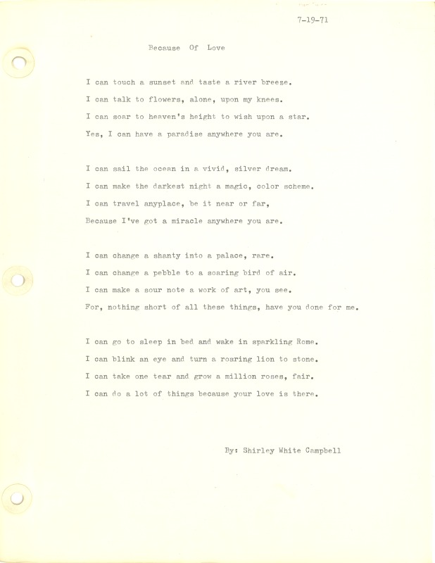 ["Shirley A. Campbell (March 17,1949-January 10, 2021), a native of Pinch, West Virginia and a resident of Charleston, West Virginia, was a lifelong songwriter and poet. Two of her songs were recorded by Grandpa Jones and Ernest Tubb, respectively. Campbell married into the Reed-Campbell family of the bluegrass musician Ola Belle Reed, who was her mentor. Read Campbells obituary:Shirley A. Campbell, 71, of Charleston, WV, passed away suddenly at home, Sunday, January 10, 2021.Born March 17, 1949, in Pinch, WV, she was the daughter of the late Ruby Francis Jarrett and Jack White.She is survived by her two children, daughter Carlie Campbell of Charleston and son Jeremy Campbell of Elkton, MD; and pets.In addition to her parents, she was preceded in death by her beloved dachshunds, Buckwheat and Alfalfa.Shirley studied at Oklahoma University and Marshall University. She was a nurse for 20 years, a dog groomer for 15 years, and a small business owner for approximately 10 years. She was a woman of endless talents, for many of which she received recognition. She was deeply devoted to animal welfare; throughout her life caring for ANY and ALL that she found in need.There will be a symphony of animal calls greeting her at the gates of heaven; and it will be glorious!As per her request, there will be no services. She asks that, in lieu of flowers, please donate to an animal charity in her honor.You may send condolences to the family at: www.barlowbonsall.com.Barlow Bonsall Funeral Home, Charleston, WV, has been entrusted with the arrangements."]%