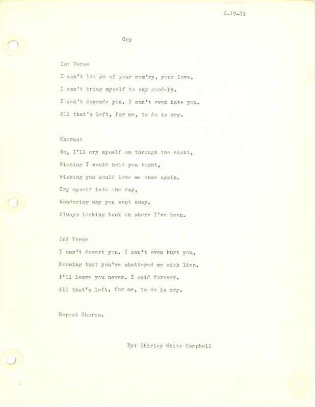 ["Shirley A. Campbell (March 17,1949-January 10, 2021), a native of Pinch, West Virginia and a resident of Charleston, West Virginia, was a lifelong songwriter and poet. Two of her songs were recorded by Grandpa Jones and Ernest Tubb, respectively. Campbell married into the Reed-Campbell family of the bluegrass musician Ola Belle Reed, who was her mentor. Read Campbells obituary:Shirley A. Campbell, 71, of Charleston, WV, passed away suddenly at home, Sunday, January 10, 2021.Born March 17, 1949, in Pinch, WV, she was the daughter of the late Ruby Francis Jarrett and Jack White.She is survived by her two children, daughter Carlie Campbell of Charleston and son Jeremy Campbell of Elkton, MD; and pets.In addition to her parents, she was preceded in death by her beloved dachshunds, Buckwheat and Alfalfa.Shirley studied at Oklahoma University and Marshall University. She was a nurse for 20 years, a dog groomer for 15 years, and a small business owner for approximately 10 years. She was a woman of endless talents, for many of which she received recognition. She was deeply devoted to animal welfare; throughout her life caring for ANY and ALL that she found in need.There will be a symphony of animal calls greeting her at the gates of heaven; and it will be glorious!As per her request, there will be no services. She asks that, in lieu of flowers, please donate to an animal charity in her honor.You may send condolences to the family at: www.barlowbonsall.com.Barlow Bonsall Funeral Home, Charleston, WV, has been entrusted with the arrangements."]%