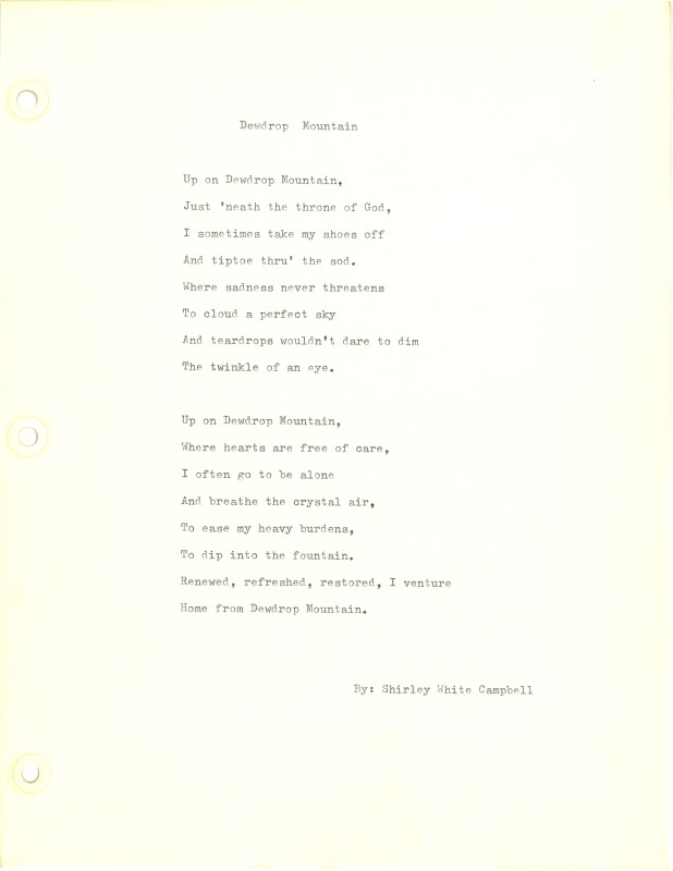 ["Shirley A. Campbell (March 17,1949-January 10, 2021), a native of Pinch, West Virginia and a resident of Charleston, West Virginia, was a lifelong songwriter and poet. Two of her songs were recorded by Grandpa Jones and Ernest Tubb, respectively. Campbell married into the Reed-Campbell family of the bluegrass musician Ola Belle Reed, who was her mentor. Read Campbells obituary:Shirley A. Campbell, 71, of Charleston, WV, passed away suddenly at home, Sunday, January 10, 2021.Born March 17, 1949, in Pinch, WV, she was the daughter of the late Ruby Francis Jarrett and Jack White.She is survived by her two children, daughter Carlie Campbell of Charleston and son Jeremy Campbell of Elkton, MD; and pets.In addition to her parents, she was preceded in death by her beloved dachshunds, Buckwheat and Alfalfa.Shirley studied at Oklahoma University and Marshall University. She was a nurse for 20 years, a dog groomer for 15 years, and a small business owner for approximately 10 years. She was a woman of endless talents, for many of which she received recognition. She was deeply devoted to animal welfare; throughout her life caring for ANY and ALL that she found in need.There will be a symphony of animal calls greeting her at the gates of heaven; and it will be glorious!As per her request, there will be no services. She asks that, in lieu of flowers, please donate to an animal charity in her honor.You may send condolences to the family at: www.barlowbonsall.com.Barlow Bonsall Funeral Home, Charleston, WV, has been entrusted with the arrangements."]%