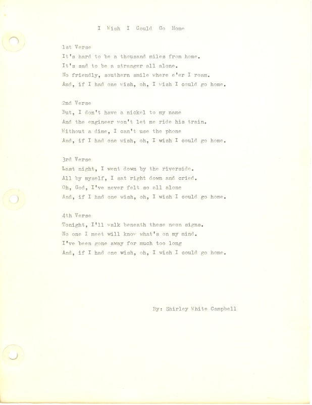 ["Shirley A. Campbell (March 17,1949-January 10, 2021), a native of Pinch, West Virginia and a resident of Charleston, West Virginia, was a lifelong songwriter and poet. Two of her songs were recorded by Grandpa Jones and Ernest Tubb, respectively. Campbell married into the Reed-Campbell family of the bluegrass musician Ola Belle Reed, who was her mentor. Read Campbells obituary:Shirley A. Campbell, 71, of Charleston, WV, passed away suddenly at home, Sunday, January 10, 2021.Born March 17, 1949, in Pinch, WV, she was the daughter of the late Ruby Francis Jarrett and Jack White.She is survived by her two children, daughter Carlie Campbell of Charleston and son Jeremy Campbell of Elkton, MD; and pets.In addition to her parents, she was preceded in death by her beloved dachshunds, Buckwheat and Alfalfa.Shirley studied at Oklahoma University and Marshall University. She was a nurse for 20 years, a dog groomer for 15 years, and a small business owner for approximately 10 years. She was a woman of endless talents, for many of which she received recognition. She was deeply devoted to animal welfare; throughout her life caring for ANY and ALL that she found in need.There will be a symphony of animal calls greeting her at the gates of heaven; and it will be glorious!As per her request, there will be no services. She asks that, in lieu of flowers, please donate to an animal charity in her honor.You may send condolences to the family at: www.barlowbonsall.com.Barlow Bonsall Funeral Home, Charleston, WV, has been entrusted with the arrangements."]%