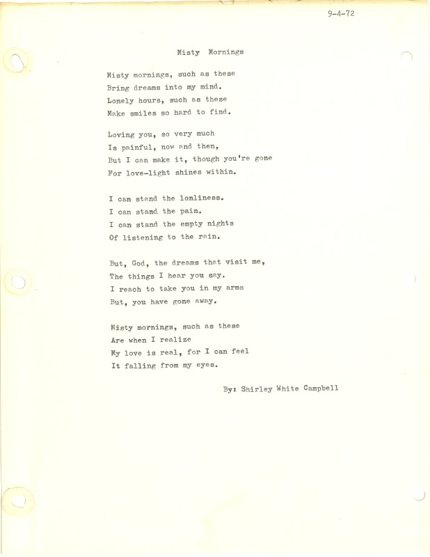 ["Shirley A. Campbell (March 17,1949-January 10, 2021), a native of Pinch, West Virginia and a resident of Charleston, West Virginia, was a lifelong songwriter and poet. Two of her songs were recorded by Grandpa Jones and Ernest Tubb, respectively. Campbell married into the Reed-Campbell family of the bluegrass musician Ola Belle Reed, who was her mentor. Read Campbells obituary:Shirley A. Campbell, 71, of Charleston, WV, passed away suddenly at home, Sunday, January 10, 2021.Born March 17, 1949, in Pinch, WV, she was the daughter of the late Ruby Francis Jarrett and Jack White.She is survived by her two children, daughter Carlie Campbell of Charleston and son Jeremy Campbell of Elkton, MD; and pets.In addition to her parents, she was preceded in death by her beloved dachshunds, Buckwheat and Alfalfa.Shirley studied at Oklahoma University and Marshall University. She was a nurse for 20 years, a dog groomer for 15 years, and a small business owner for approximately 10 years. She was a woman of endless talents, for many of which she received recognition. She was deeply devoted to animal welfare; throughout her life caring for ANY and ALL that she found in need.There will be a symphony of animal calls greeting her at the gates of heaven; and it will be glorious!As per her request, there will be no services. She asks that, in lieu of flowers, please donate to an animal charity in her honor.You may send condolences to the family at: www.barlowbonsall.com.Barlow Bonsall Funeral Home, Charleston, WV, has been entrusted with the arrangements."]%