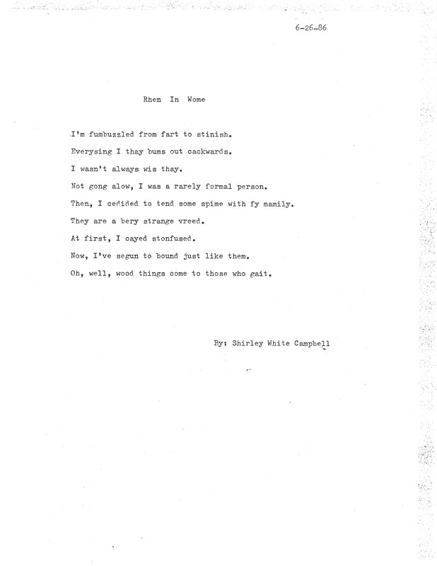 ["Shirley A. Campbell (March 17,1949-January 10, 2021), a native of Pinch, West Virginia and a resident of Charleston, West Virginia, was a lifelong songwriter and poet. Two of her songs were recorded by Grandpa Jones and Ernest Tubb, respectively. Campbell married into the Reed-Campbell family of the bluegrass musician Ola Belle Reed, who was her mentor. Read Campbells obituary:Shirley A. Campbell, 71, of Charleston, WV, passed away suddenly at home, Sunday, January 10, 2021.Born March 17, 1949, in Pinch, WV, she was the daughter of the late Ruby Francis Jarrett and Jack White.She is survived by her two children, daughter Carlie Campbell of Charleston and son Jeremy Campbell of Elkton, MD; and pets.In addition to her parents, she was preceded in death by her beloved dachshunds, Buckwheat and Alfalfa.Shirley studied at Oklahoma University and Marshall University. She was a nurse for 20 years, a dog groomer for 15 years, and a small business owner for approximately 10 years. She was a woman of endless talents, for many of which she received recognition. She was deeply devoted to animal welfare; throughout her life caring for ANY and ALL that she found in need.There will be a symphony of animal calls greeting her at the gates of heaven; and it will be glorious!As per her request, there will be no services. She asks that, in lieu of flowers, please donate to an animal charity in her honor.You may send condolences to the family at: www.barlowbonsall.com.Barlow Bonsall Funeral Home, Charleston, WV, has been entrusted with the arrangements."]%