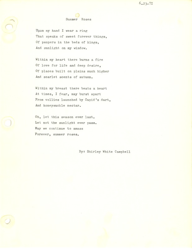 ["Shirley A. Campbell (March 17,1949-January 10, 2021), a native of Pinch, West Virginia and a resident of Charleston, West Virginia, was a lifelong songwriter and poet. Two of her songs were recorded by Grandpa Jones and Ernest Tubb, respectively. Campbell married into the Reed-Campbell family of the bluegrass musician Ola Belle Reed, who was her mentor. Read Campbells obituary:Shirley A. Campbell, 71, of Charleston, WV, passed away suddenly at home, Sunday, January 10, 2021.Born March 17, 1949, in Pinch, WV, she was the daughter of the late Ruby Francis Jarrett and Jack White.She is survived by her two children, daughter Carlie Campbell of Charleston and son Jeremy Campbell of Elkton, MD; and pets.In addition to her parents, she was preceded in death by her beloved dachshunds, Buckwheat and Alfalfa.Shirley studied at Oklahoma University and Marshall University. She was a nurse for 20 years, a dog groomer for 15 years, and a small business owner for approximately 10 years. She was a woman of endless talents, for many of which she received recognition. She was deeply devoted to animal welfare; throughout her life caring for ANY and ALL that she found in need.There will be a symphony of animal calls greeting her at the gates of heaven; and it will be glorious!As per her request, there will be no services. She asks that, in lieu of flowers, please donate to an animal charity in her honor.You may send condolences to the family at: www.barlowbonsall.com.Barlow Bonsall Funeral Home, Charleston, WV, has been entrusted with the arrangements."]%