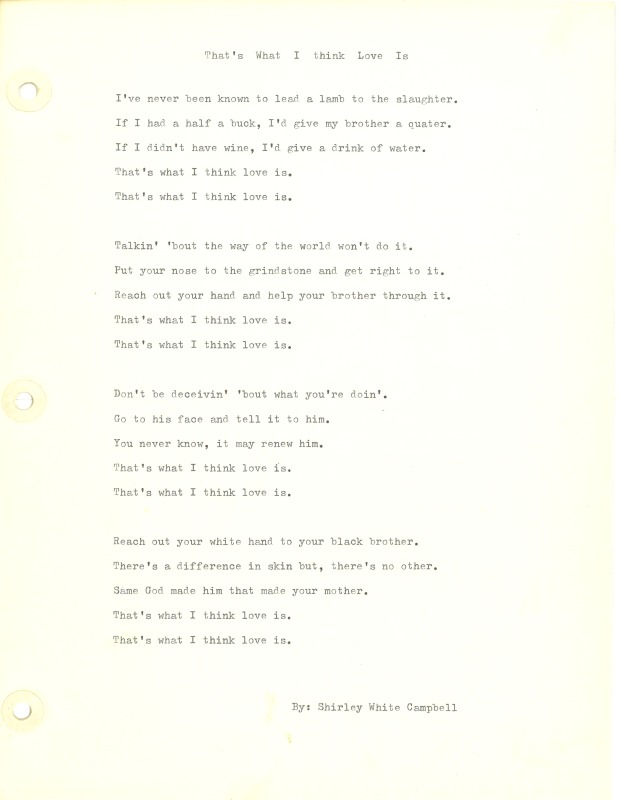 ["Shirley A. Campbell (March 17,1949-January 10, 2021), a native of Pinch, West Virginia and a resident of Charleston, West Virginia, was a lifelong songwriter and poet. Two of her songs were recorded by Grandpa Jones and Ernest Tubb, respectively. Campbell married into the Reed-Campbell family of the bluegrass musician Ola Belle Reed, who was her mentor. Read Campbells obituary:Shirley A. Campbell, 71, of Charleston, WV, passed away suddenly at home, Sunday, January 10, 2021.Born March 17, 1949, in Pinch, WV, she was the daughter of the late Ruby Francis Jarrett and Jack White.She is survived by her two children, daughter Carlie Campbell of Charleston and son Jeremy Campbell of Elkton, MD; and pets.In addition to her parents, she was preceded in death by her beloved dachshunds, Buckwheat and Alfalfa.Shirley studied at Oklahoma University and Marshall University. She was a nurse for 20 years, a dog groomer for 15 years, and a small business owner for approximately 10 years. She was a woman of endless talents, for many of which she received recognition. She was deeply devoted to animal welfare; throughout her life caring for ANY and ALL that she found in need.There will be a symphony of animal calls greeting her at the gates of heaven; and it will be glorious!As per her request, there will be no services. She asks that, in lieu of flowers, please donate to an animal charity in her honor.You may send condolences to the family at: www.barlowbonsall.com.Barlow Bonsall Funeral Home, Charleston, WV, has been entrusted with the arrangements."]%