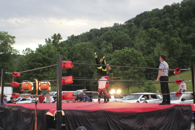 All Star Wrestling (ASW) is an independent wrestling promotion out of Madison, West Virginia, owned and operated by Gary Damron. Wrestlers on ASWs regular card include Rocky Rage (Rocky Hardin), Huffmanly (Kasey Huffman), and Shane Storm. On July 18, 2020, during the COVID-19 pandemic, Damron held ASWs first Drive-In Wrestling event at Lees Dance Studio in Winfield, WV. Fans circled the ring with their cars and sat in and on their cars and in bleachers to watch the matches.