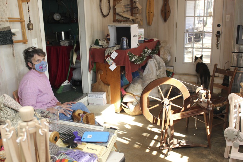 ["Kathy Evans (b. July 8, 1962, Morgantown, WV) of Bruceton Mills and Margaret Bruning of Elkins are participants in the 2020-2021 West Virginia Folklife Apprenticeship Program, in an apprenticeship titled, Sheep to Shawl: The Art of Raising Sheep and Creating Fiber Arts. Evans is a fifth-generation farmer and co-owner with her husband Reid of Evans Knob Farm in Preston County where she cultivates Certified Naturally Grown vegetables and raises sheep and poultry. She teaches and exhibits her fiber arts both in West Virginia and across the country and has been featured in Modern Farmer and Morgantown Magazine. Bruning grew up on a goat farm in upstate New York and has been a lifelong fiber artist. She and her husband David raise sheep at their homestead in Randolph County.Read a profile of Evans and Bruning on the West Virginia Folklife blog:https://wvfolklife.org/2020/11/04/2020-folklife-apprenticeship-feature-kathy-evans-margaret-bruning-sheep-to-shawl/Evans Knob Farm website: https://www.evansknobfarm.com/Poe Run Craft and Provisions: http://www.poerun.org/"]%