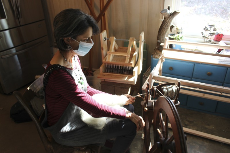 ["Kathy Evans (b. July 8, 1962, Morgantown, WV) of Bruceton Mills and Margaret Bruning of Elkins are participants in the 2020-2021 West Virginia Folklife Apprenticeship Program, in an apprenticeship titled, Sheep to Shawl: The Art of Raising Sheep and Creating Fiber Arts. Evans is a fifth-generation farmer and co-owner with her husband Reid of Evans Knob Farm in Preston County where she cultivates Certified Naturally Grown vegetables and raises sheep and poultry. She teaches and exhibits her fiber arts both in West Virginia and across the country and has been featured in Modern Farmer and Morgantown Magazine. Bruning grew up on a goat farm in upstate New York and has been a lifelong fiber artist. She and her husband David raise sheep at their homestead in Randolph County.Read a profile of Evans and Bruning on the West Virginia Folklife blog:https://wvfolklife.org/2020/11/04/2020-folklife-apprenticeship-feature-kathy-evans-margaret-bruning-sheep-to-shawl/Evans Knob Farm website: https://www.evansknobfarm.com/Poe Run Craft and Provisions: http://www.poerun.org/"]%