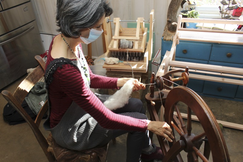 ["Kathy Evans (b. July 8, 1962, Morgantown, WV) of Bruceton Mills and Margaret Bruning of Elkins are participants in the 2020-2021 West Virginia Folklife Apprenticeship Program, in an apprenticeship titled, Sheep to Shawl: The Art of Raising Sheep and Creating Fiber Arts. Evans is a fifth-generation farmer and co-owner with her husband Reid of Evans Knob Farm in Preston County where she cultivates Certified Naturally Grown vegetables and raises sheep and poultry. She teaches and exhibits her fiber arts both in West Virginia and across the country and has been featured in Modern Farmer and Morgantown Magazine. Bruning grew up on a goat farm in upstate New York and has been a lifelong fiber artist. She and her husband David raise sheep at their homestead in Randolph County.Read a profile of Evans and Bruning on the West Virginia Folklife blog:https://wvfolklife.org/2020/11/04/2020-folklife-apprenticeship-feature-kathy-evans-margaret-bruning-sheep-to-shawl/Evans Knob Farm website: https://www.evansknobfarm.com/Poe Run Craft and Provisions: http://www.poerun.org/"]%