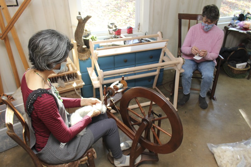 ["Kathy Evans (b. July 8, 1962, Morgantown, WV) of Bruceton Mills and Margaret Bruning of Elkins are participants in the 2020-2021 West Virginia Folklife Apprenticeship Program, in an apprenticeship titled, Sheep to Shawl: The Art of Raising Sheep and Creating Fiber Arts. Evans is a fifth-generation farmer and co-owner with her husband Reid of Evans Knob Farm in Preston County where she cultivates Certified Naturally Grown vegetables and raises sheep and poultry. She teaches and exhibits her fiber arts both in West Virginia and across the country and has been featured in Modern Farmer and Morgantown Magazine. Bruning grew up on a goat farm in upstate New York and has been a lifelong fiber artist. She and her husband David raise sheep at their homestead in Randolph County.Read a profile of Evans and Bruning on the West Virginia Folklife blog:https://wvfolklife.org/2020/11/04/2020-folklife-apprenticeship-feature-kathy-evans-margaret-bruning-sheep-to-shawl/Evans Knob Farm website: https://www.evansknobfarm.com/Poe Run Craft and Provisions: http://www.poerun.org/"]%