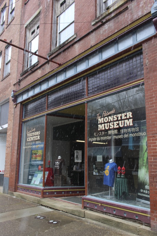 ["The Flatwoods Monster Museum, which also serves as the Braxton County Visitors Center, is located in downtown Sutton in Braxton County, West Virginia. The Museum displays ephemera, folk art, videos, and souvenirs related to the legend of the Flatwoods Monster, which was first sighted in Flatwoods, West Virginia on September 12, 1952 by Kathleen May, Eugene Lemon, Teddy May, Ronald Shaver, Neal Nunley, Teddy Neal, and Tommy Hyer. West Virginia Humanities Council Executive Director Eric Waggoner and State Folklorist Emily Hilliard visited the museum and met with Andrew Smith, Executive Director of the Braxton County CVB and Flatwoods Monster Museum, on January 30, 2020.Visit the Flatwoods Museum website here: https://braxtonwv.org/the-flatwoods-monster/visit-the-museum/For more on the legend of the Flatwoods Monster, visit e-WV: https://www.wvencyclopedia.org/articles/2192"]%