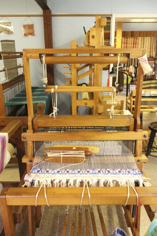 ["Sarah Fletcher (b. Canaan Valley) is a weaver, retired nurse, and the owner of Bens Old Loom Barn in Davis, WV. She is the daughter of Barbara Dorothy Thompson, a weaver and National Heritage Fellow who learned to weave at the Arthurdale Homestead. Learn more about Bens Old Loom Barn: https://www.facebook.com/bensoldloombarn/"]%