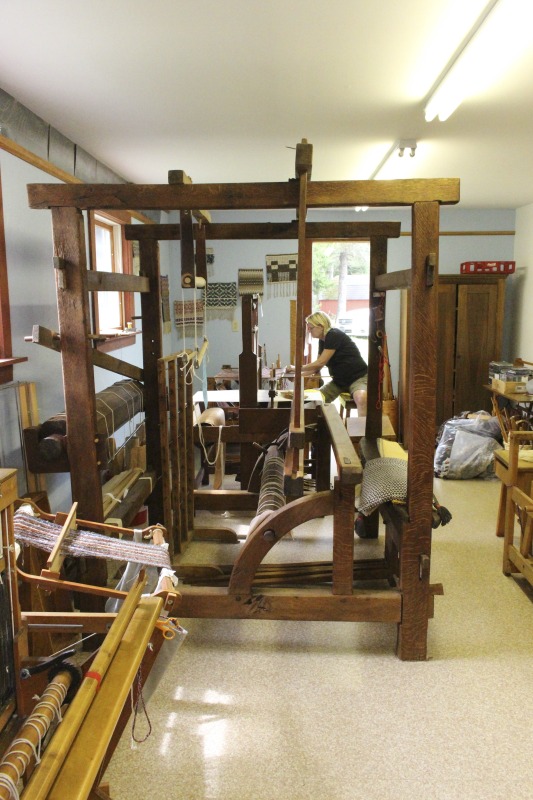 ["Sarah Fletcher (b. Canaan Valley) is a weaver, retired nurse, and the owner of Bens Old Loom Barn in Davis, WV. She is the daughter of Barbara Dorothy Thompson, a weaver and National Heritage Fellow who learned to weave at the Arthurdale Homestead. Learn more about Bens Old Loom Barn: https://www.facebook.com/bensoldloombarn/"]%