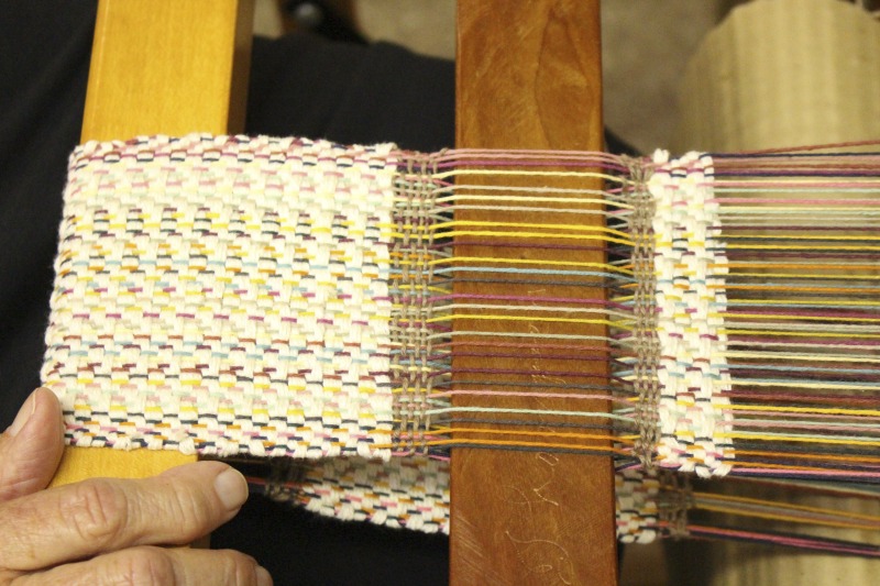 ["Sarah Fletcher (b. Canaan Valley) is a weaver, retired nurse, and the owner of Bens Old Loom Barn in Davis, WV. She is the daughter of Barbra Dorothy Mayor Thompson (August 5, 1920-October 1, 2008), a weaver and National Heritage Fellow who learned to weave at the Arthurdale Homestead. Learn more about Bens Old Loom Barn: https://www.facebook.com/bensoldloombarn/"]%