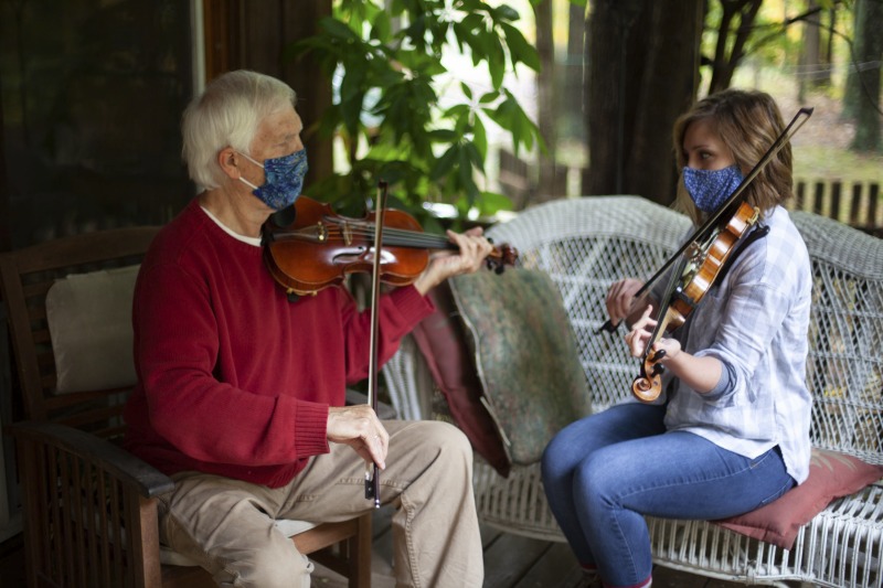 ["Joe Herrman (master artist, b. 1949)  of Paw Paw in Hampshire County and Dakota Karper (apprentice, b. 1992) of Capon Bridge are participants in the 2020-2021 West Virginia Folklife Apprenticeship Program, studying old-time fiddle. Herrmann is a founding member of the Critton Hollow String Band and has taught old-time fiddle to many private students and at the Augusta Heritage Center. Dakota Karper, a Hampshire County native, has been playing old-time fiddle for 20 years and runs The Cat and the Fiddle Music School. Herrmann and Karper apprenticed together previously in 2004 (when Karper was 11) through Augusta Heritage Centers former Apprenticeship Program.See the West Virginia Folklife Program feature on Herrmann and Karper: https://wvfolklife.org/2020/12/03/2020-folklife-apprenticeship-feature-joe-herrmann-dakota-karper-old-time-fiddle/"]%