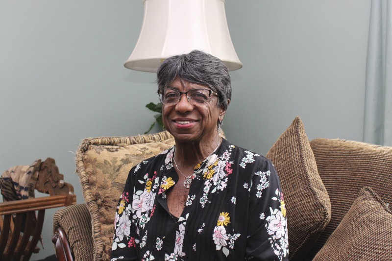 ["Delores Johnson is an African American quilter and retired Marshall University linguistics professor. She was born in Athens, Georgia, but was raised and has lived in West Virginia for over the past 60 years. She is one of the founders of the Saint Peter Claver Piecemakers quilting group in Huntington, WV."]%