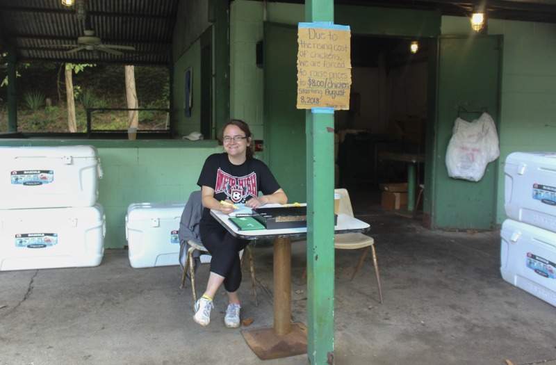 ["Weirton native Molly Kopa, 26, works at the Wednesday Chicken Blasts at the Serbian Picnic Grounds in Weirton in the summer time. She started working there when she was 13, with her grandfather Chicken George (George Zatezalo). See the short video and audio documentary about the Chicken Blasts, produced by the West Virginia Folklife Program and West Virginia Public Broadcasting: https://wvfolklife.org/2020/01/27/weirtons-serbian-heritage-is-a-chicken-blast/https://www.youtube.com/watch?v=XpGF-MFUlhYhttps://soundcloud.com/wvpublicnews/weirtons-serbian-heritage-is-a-chicken-blast"]%