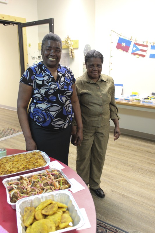 On February 25, 2020, Amy Loughs (b. 1975, Murray, Kentucky) Hardy County ESOL class in Moorefield hosted an Ethiopian/Eritrean coffee ceremony and potluck. Students, who are of Haitian, Burmese, Eritrean, Ethiopian, and Puerto Rican dissent brought in food dishes from their respective cultural traditions, to share with the class and state folklorist Emily Hilliard. The majority of the ESOL students work at Pilgrims Pride chicken plant in Moorefield. Dishes students brought to class include Mohinga, a Burmese soup with chili; a Burmese tea leaf salad; and Yuzana, a Burmese pickled tea; Ethiopian Doro Wat; Puerto Rican bread pudding; Haitian fried pork with gratin; and Himbasha, an Ethiopian bread with black sesame seeds or black cumin.