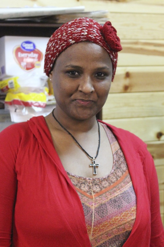 ["On February 25, 2020, Amy Loughs (b. 1975, Murray, Kentucky) Hardy County ESOL class in Moorefield hosted an Ethiopian/Eritrean coffee ceremony and potluck. Students, who are of Haitian, Burmese, Eritrean, Ethiopian, and Puerto Rican dissent brought in food dishes from their respective cultural traditions, to share with the class and state folklorist Emily Hilliard. The majority of the ESOL students work at Pilgrims Pride chicken plant in Moorefield. Dishes students brought to class include Mohinga, a Burmese soup with chili; a Burmese tea leaf salad; and Yuzana, a Burmese pickled tea; Ethiopian Doro Wat; Puerto Rican bread pudding; Haitian fried pork with gratin; and Himbasha, an Ethiopian bread with black sesame seeds or black cumin."]%