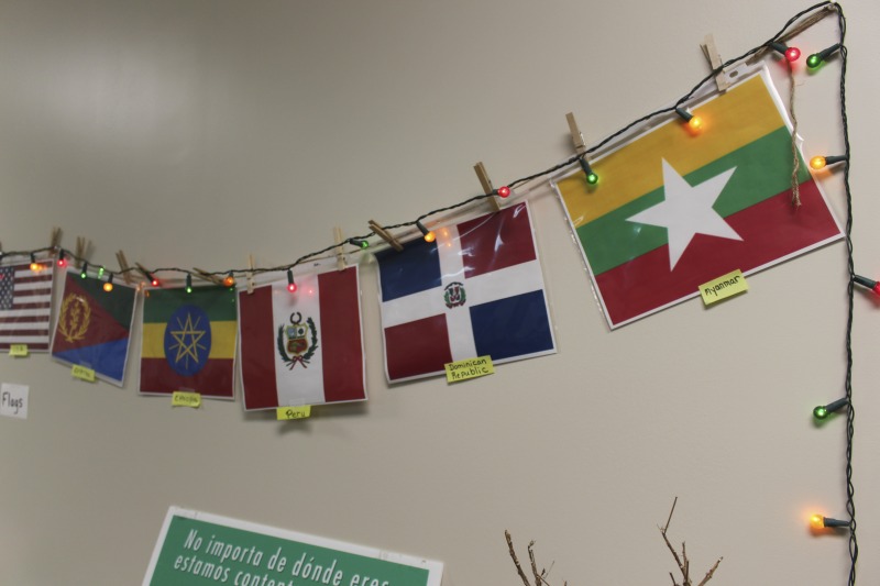 ["On February 25, 2020, Amy Loughs (b. 1975, Murray, Kentucky) Hardy County ESOL class in Moorefield hosted an Ethiopian/Eritrean coffee ceremony and potluck. Students, who are of Haitian, Burmese, Eritrean, Ethiopian, and Puerto Rican dissent brought in food dishes from their respective cultural traditions, to share with the class and state folklorist Emily Hilliard. The majority of the ESOL students work at Pilgrims Pride chicken plant in Moorefield. Dishes students brought to class include Mohinga, a Burmese soup with chili; a Burmese tea leaf salad; and Yuzana, a Burmese pickled tea; Ethiopian Doro Wat; Puerto Rican bread pudding; Haitian fried pork with gratin; and Himbasha, an Ethiopian bread with black sesame seeds or black cumin."]%