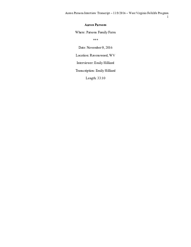["Aaron Parsons, 20 years old at the time of this interview, is a native of Jackson County, WV. He makes turkey calls with materials (slate, native woods, bone, etc.) found on his familys land in Jackson County. He is also a hunter, trapper, fisher, and hide tanner. I met Aaron Parsons at the Community Interest Fair at Gilmore Elementary School in Sandyville, WV, back in the spring of 2016."]%
