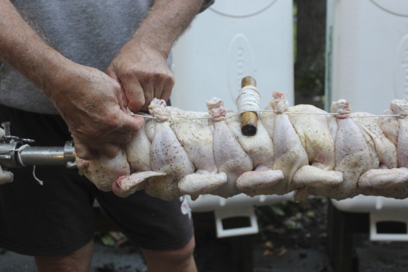 ["Every summer Wednesday since 1969, members of the Serbian Eastern Orthodox Church Mens Club have hosted a Chicken Blast at the Serbian Picnic Grounds along Kings Creek outside of Weirton, West Virginia. They roast 300-400 chickens per week as a fundraiser for the maintenance of the picnic grounds. The spits, an industrial brick oven, and walk-in coolers were constructed in the 1960s out of material from Weirton Steel by Mens Club members, most of whom were Weirton Steel employees. Each week, the choir also sells pogacha (a type of Serbian bread), haluski or cabbage and noodles, corn on the cob, strudel and other desserts. The bar at the picnic grounds is also open, serving beer and Slivovitz.See the short video and audio documentary about the Chicken Blasts, produced by the West Virginia Folklife Program and West Virginia Public Broadcasting: https://wvfolklife.org/2020/01/27/weirtons-serbian-heritage-is-a-chicken-blast/ https://www.youtube.com/watch?v=XpGF-MFUlhYhttps://soundcloud.com/wvpublicnews/weirtons-serbian-heritage-is-a-chicken-blast"]%