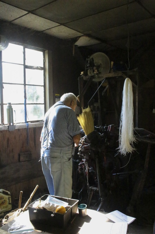 James Shaffer, b. 1929, of Charleston Broom and Mop, in Loudendale, WV is one of the last commercial broom makers in the state of West Virginia. He began making brooms at the age of 17 and at the time of the interview, still maintained a shop outside of Charleston. See the short video produced in partnership with West Virginia Public Broadcasting:, James Shaffer, Charleston Broom & Mop Company at https://www.youtube.com/watch?time_continue=1&v=O3lrgTn2hyM and the interview with Jim, Building a Broom by Feel: Jim Shaffer by Emily Hilliard in Southern Cultures fall 2017, Vol. 23, No. 3: Things at http://www.southerncultures.org/article/building-broom-feel-jim-shaffer/