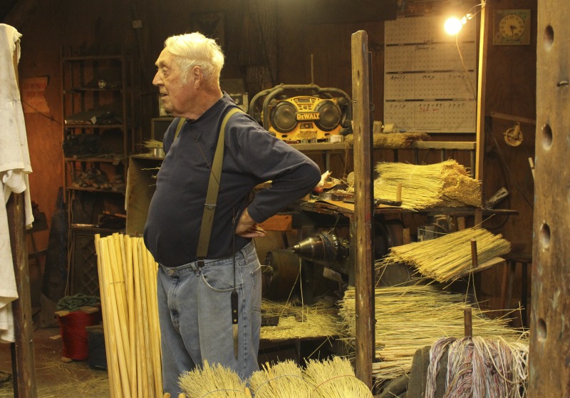 ["James Jim Shaffer, b. 1929, of Charleston Broom and Mop, in Loudendale, WV is one of the last commercial broom makers in the state of West Virginia. He began making brooms at the age of 17 and at the time of the interview, still maintained a shop outside of Charleston. See the short video produced in partnership with West Virginia Public Broadcasting:, James Shaffer, Charleston Broom & Mop Company at https://www.youtube.com/watch?time_continue=1&v=O3lrgTn2hyM  See the post on the West Virginia Folklife Program blog: https://wvfolklife.org/2017/03/30/building-a-broom-by-feel-an-interview-with-james-shaffer/Read the interview with Jim, Building a Broom by Feel: Jim Shaffer by Emily Hilliard in Southern Cultures fall 2017, Vol. 23, No. 3: Things at http://www.southerncultures.org/article/building-broom-feel-jim-shaffer/"]%