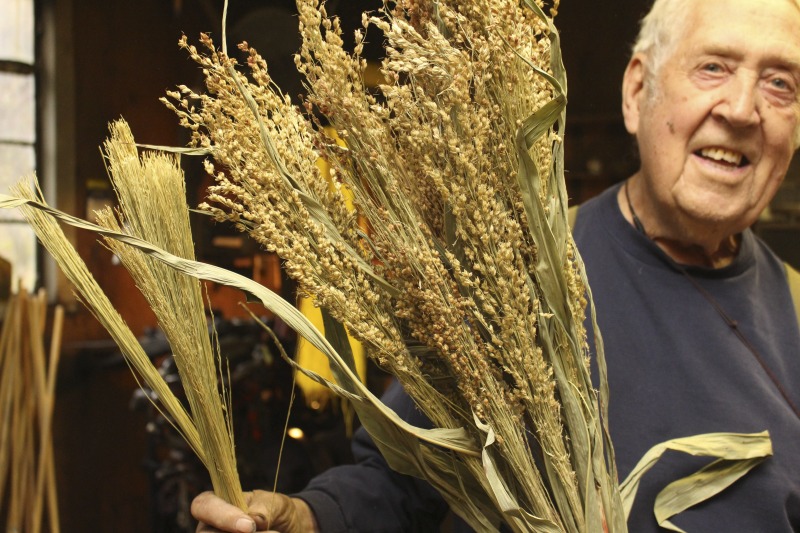 ["James Jim Shaffer, b. 1929, of Charleston Broom and Mop, in Loudendale, WV is one of the last commercial broom makers in the state of West Virginia. He began making brooms at the age of 17 and at the time of the interview, still maintained a shop outside of Charleston. See the short video produced in partnership with West Virginia Public Broadcasting:, James Shaffer, Charleston Broom & Mop Company at https://www.youtube.com/watch?time_continue=1&v=O3lrgTn2hyM  See the post on the West Virginia Folklife Program blog: https://wvfolklife.org/2017/03/30/building-a-broom-by-feel-an-interview-with-james-shaffer/Read the interview with Jim, Building a Broom by Feel: Jim Shaffer by Emily Hilliard in Southern Cultures fall 2017, Vol. 23, No. 3: Things at http://www.southerncultures.org/article/building-broom-feel-jim-shaffer/"]%