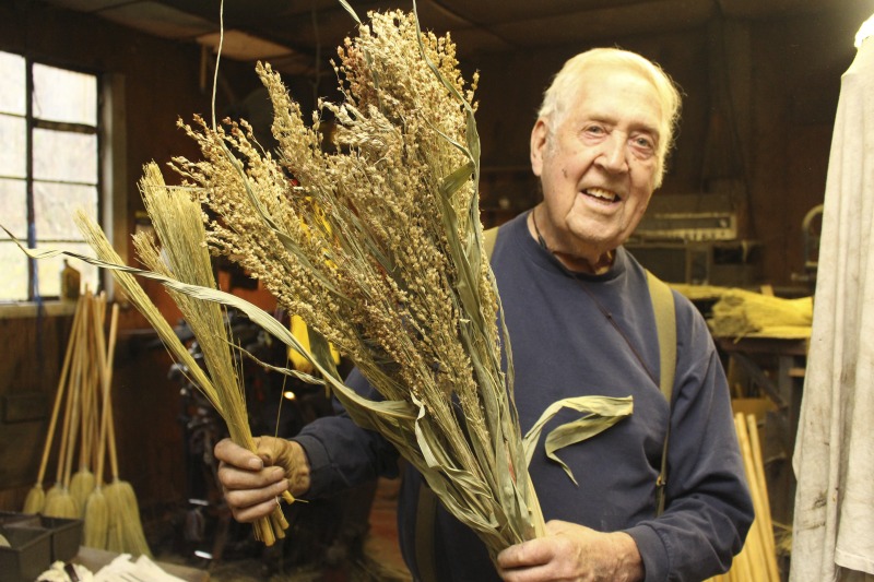 ["This is the 2nd interview with Jim (as most people call him) and was conducted via video with West Virginia Public Broadcasting for radio and TV pieces for their show Inside Appalachia.James Shaffer, b. 1929, of Charleston Broom and Mop, in Loudendale, WV is one of the last commercial broom makers in the state of West Virginia. He began making brooms at the age of 17 and at the time of the interview, still maintained a shop outside of Charleston. See the short video produced in partnership with West Virginia Public Broadcasting:, James Shaffer, Charleston Broom & Mop Company at https://www.youtube.com/watch?time_continue=1&v=O3lrgTn2hyM and the interview with Jim, Building a Broom by Feel: Jim Shaffer by Emily Hilliard in Southern Cultures fall 2017, Vol. 23, No. 3: Things at http://www.southerncultures.org/article/building-broom-feel-jim-shaffer/"]%