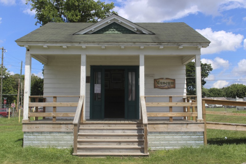 ["The historic Meadow River building is a 1928 National Register structure which was built as a promotional piece for the variety of wood products produced the Meadow River Lumber Company of Rainelle, West Virginia in Greenbrier County. Documentation of folklore, foodways, and material culture on display at the 2016 West Virginia State Fair in Lewisburg."]%