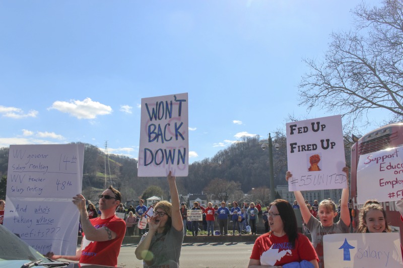 ["On February 22, 2018, thousands of West Virginia public school teachers and school service employees walked out of their classrooms in what would become a nine-day statewide strike. Teachers demands included a 5% raise and affordable healthcare coverage through the West Virginia Public Employees Insurance Agency or PEIA. These photos are part of a series of photos, videos, and interviews documenting the labor lore and expressive culture of the 2018 and 2019 West Virginia Teachers Strike.For more information on the 2018 and 2019 West Virginia Teachers Strike visit e-WV: https://www.wvencyclopedia.org/articles/2454"]%