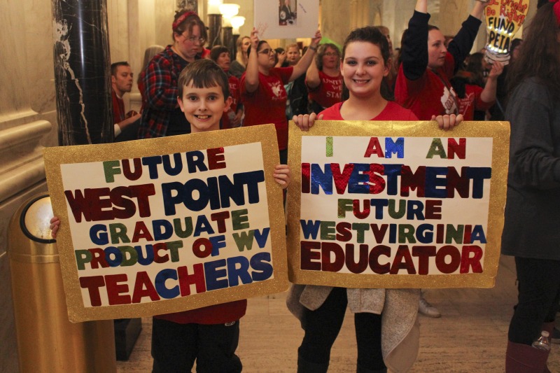 ["On February 22, 2018, thousands of West Virginia public school teachers and school service employees walked out of their classrooms in what would become a nine-day statewide strike. Teachers demands included a 5% raise and affordable healthcare coverage through the West Virginia Public Employees Insurance Agency or PEIA. These photos are part of a series of photos, videos, and interviews documenting the labor lore and expressive culture of the 2018 and 2019 West Virginia Teachers Strike.For more information on the 2018 and 2019 West Virginia Teachers Strike visit e-WV: https://www.wvencyclopedia.org/articles/2454"]%