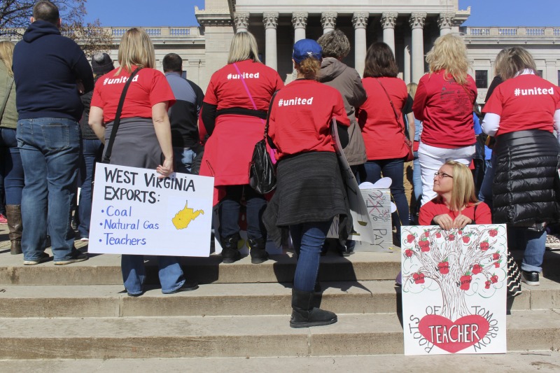 ["On February 22, 2018, thousands of West Virginia public school teachers and school service employees walked out of their classrooms in what would become a nine-day statewide strike. Teachers demands included a 5% raise and affordable healthcare coverage through the West Virginia Public Employees Insurance Agency or PEIA. These photos are part of a series of photos, videos, and interviews documenting the labor lore and expressive culture of the 2018 and 2019 West Virginia Teachers Strike.For more information on the 2018 and 2019 West Virginia Teachers Strike visit e-WV: https://www.wvencyclopedia.org/articles/2454"]%