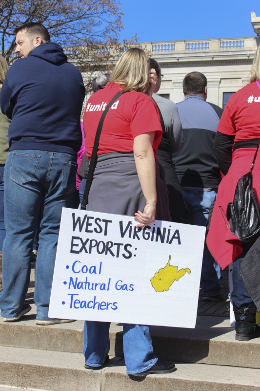 ["On February 22, 2018, thousands of West Virginia public school teachers and school service employees walked out of their classrooms in what would become a nine-day statewide strike. Teachers demands included a 5% raise and affordable healthcare coverage through the West Virginia Public Employees Insurance Agency or PEIA. These photos are part of a series of photos, videos, and interviews documenting the labor lore and expressive culture of the 2018 and 2019 West Virginia Teachers Strike.For more information on the 2018 and 2019 West Virginia Teachers Strike visit e-WV: https://www.wvencyclopedia.org/articles/2454"]%