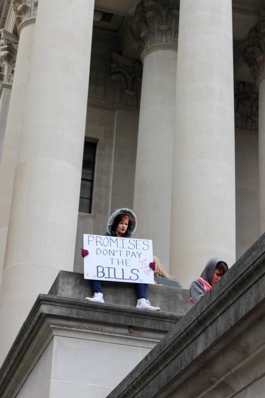 On February 22, 2018, thousands of West Virginia public school teachers and school service employees walked out of their classrooms in what would become a nine-day statewide strike. Teachers demands included a 5% raise and affordable healthcare coverage through the West Virginia Public Employees Insurance Agency or PEIA. These photos are part of a series of photos, videos, and interviews documenting the labor lore and expressive culture of the 2018 and 2019 West Virginia Teachers Strike.For more information on the 2018 and 2019 West Virginia Teachers Strike visit e-WV: https://www.wvencyclopedia.org/articles/2454