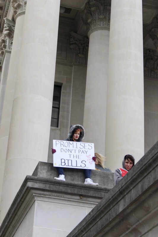 ["On February 22, 2018, thousands of West Virginia public school teachers and school service employees walked out of their classrooms in what would become a nine-day statewide strike. Teachers demands included a 5% raise and affordable healthcare coverage through the West Virginia Public Employees Insurance Agency or PEIA. These photos are part of a series of photos, videos, and interviews documenting the labor lore and expressive culture of the 2018 and 2019 West Virginia Teachers Strike.For more information on the 2018 and 2019 West Virginia Teachers Strike visit e-WV: https://www.wvencyclopedia.org/articles/2454"]%