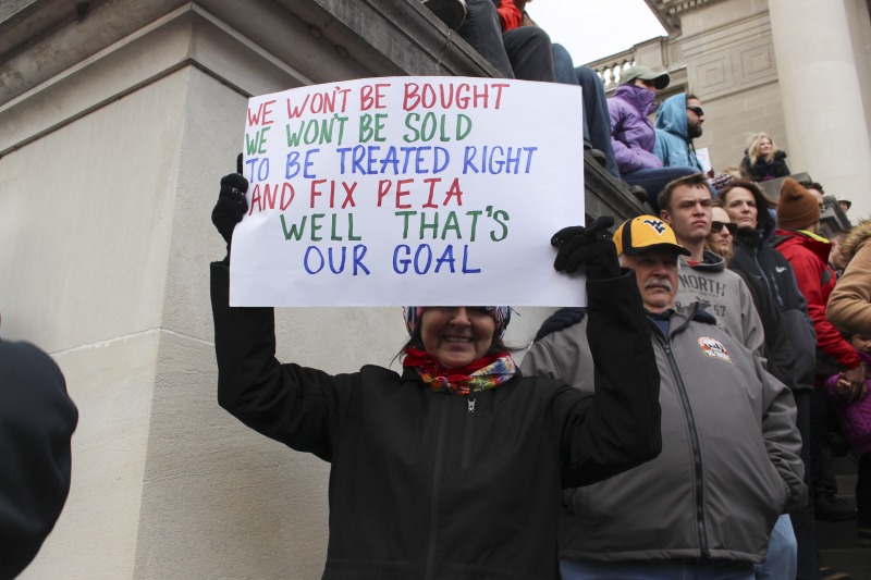 ["On February 22, 2018, thousands of West Virginia public school teachers and school service employees walked out of their classrooms in what would become a nine-day statewide strike. Teachers demands included a 5% raise and affordable healthcare coverage through the West Virginia Public Employees Insurance Agency or PEIA. These photos are part of a series of photos, videos, and interviews documenting the labor lore and expressive culture of the 2018 and 2019 West Virginia Teachers Strike.For more information on the 2018 and 2019 West Virginia Teachers Strike visit e-WV: https://www.wvencyclopedia.org/articles/2454"]%