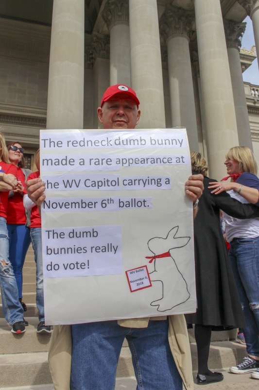 ["On February 22, 2018, thousands of West Virginia public school teachers and school service employees walked out of their classrooms in what would become a nine-day statewide strike. Teachers demands included a 5% raise and affordable healthcare coverage through the West Virginia Public Employees Insurance Agency or PEIA. These photos are part of a series of photos, videos, and interviews documenting the labor lore and expressive culture of the 2018 and 2019 West Virginia Teachers Strike.For more information on the 2018 and 2019 West Virginia Teachers Strike visit e-WV: https://www.wvencyclopedia.org/articles/2454"]%