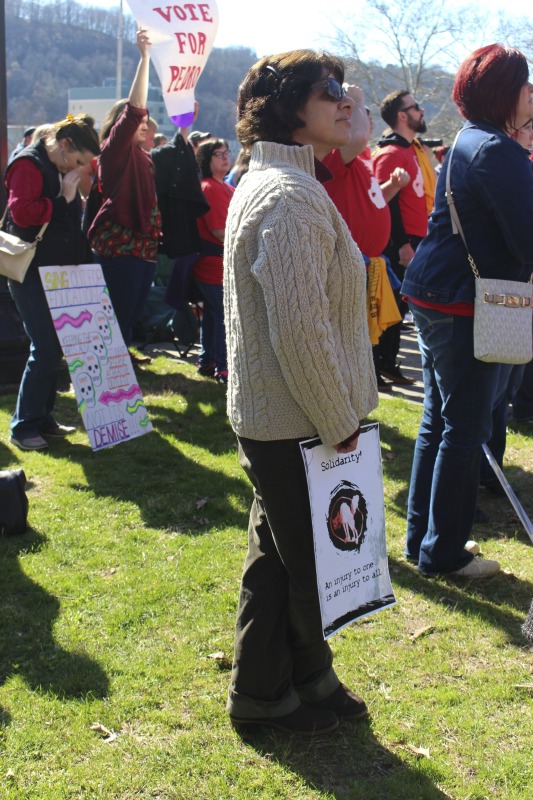 On February 22, 2018, thousands of West Virginia public school teachers and school service employees walked out of their classrooms in what would become a nine-day statewide strike. Teachers demands included a 5% raise and affordable healthcare coverage through the West Virginia Public Employees Insurance Agency or PEIA. These photos are part of a series of photos, videos, and interviews documenting the labor lore and expressive culture of the 2018 and 2019 West Virginia Teachers Strike.For more information on the 2018 and 2019 West Virginia Teachers Strike visit e-WV: https://www.wvencyclopedia.org/articles/2454