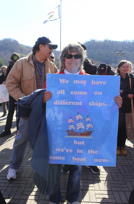 ["On February 22, 2018, thousands of West Virginia public school teachers and school service employees walked out of their classrooms in what would become a nine-day statewide strike. Teachers demands included a 5% raise and affordable healthcare coverage through the West Virginia Public Employees Insurance Agency or PEIA. These photos are part of a series of photos, videos, and interviews documenting the labor lore and expressive culture of the 2018 and 2019 West Virginia Teachers Strike.For more information on the 2018 and 2019 West Virginia Teachers Strike visit e-WV: https://www.wvencyclopedia.org/articles/2454"]%