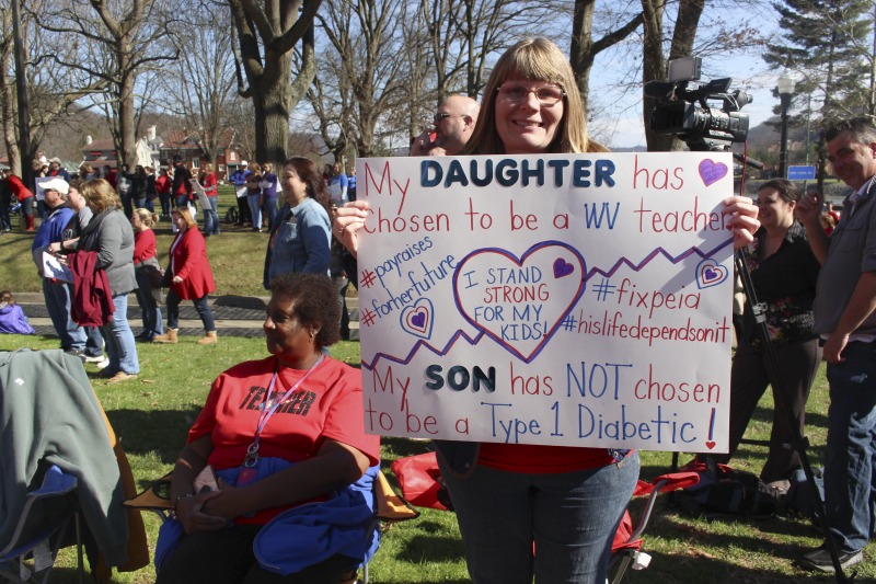 ["On February 22, 2018, thousands of West Virginia public school teachers and school service employees walked out of their classrooms in what would become a nine-day statewide strike. Teachers demands included a 5% raise and affordable healthcare coverage through the West Virginia Public Employees Insurance Agency or PEIA. These photos are part of a series of photos, videos, and interviews documenting the labor lore and expressive culture of the 2018 and 2019 West Virginia Teachers Strike.For more information on the 2018 and 2019 West Virginia Teachers Strike visit e-WV: https://www.wvencyclopedia.org/articles/2454"]%