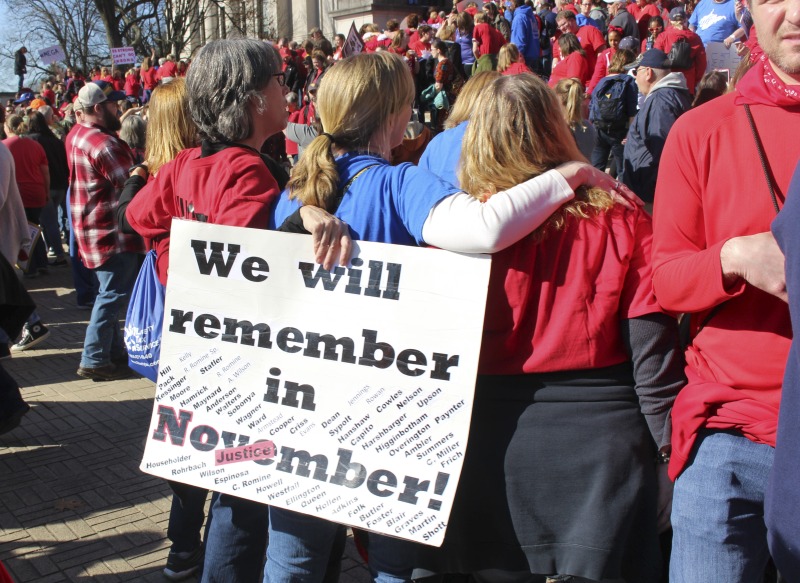 ["On February 22, 2018, thousands of West Virginia public school teachers and school service employees walked out of their classrooms in what would become a nine-day statewide strike. Teachers demands included a 5% raise and affordable healthcare coverage through the West Virginia Public Employees Insurance Agency or PEIA. These photos are part of a series of photos, videos, and interviews documenting the labor lore and expressive culture of the 2018 and 2019 West Virginia Teachers Strike.For more information on the 2018 and 2019 West Virginia Teachers Strike visit e-WV: https://www.wvencyclopedia.org/articles/2454"]%