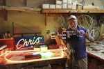 ["James L. Day (July 5, 1932-April 12, 2019) was the owner of JL Day Sign Company in St. Albans, WV. He made hand-bent neon signs for nearly 60 years and was one of the last hand tube benders in the Kanawha Valley.In 2018, the West Virginia Folklife Program worked with West Virginia Public Broadcasting to produce audio and video documentaries about Day. View them at https://wvfolklife.org/2018/09/04/st-albans-artisan-has-been-making-neon-signs-by-hand-for-five-decades-a-profile-of-james-l-day/Video: https://www.youtube.com/watch?v=cCe99a7ke50&feature=emb_titleAudio: https://soundcloud.com/wvpublicnews/wva-artisan-has-been-making-neon-signs-by-hand-for-five-decadesRead Days obituary here: https://www.dignitymemorial.com/obituaries/saint-albans-wv/james-day-8250954"]
